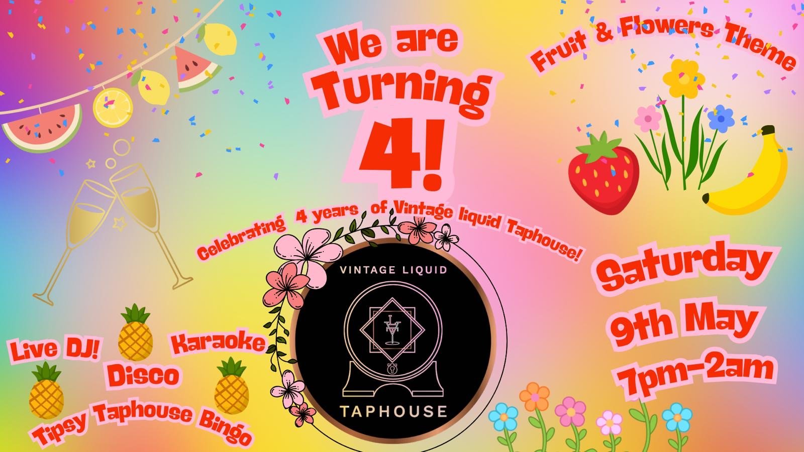Vintage Liquid Taphouse 4th Anniversary Party – Burntwood at Vintage Liquid Taphouse in Burntwood